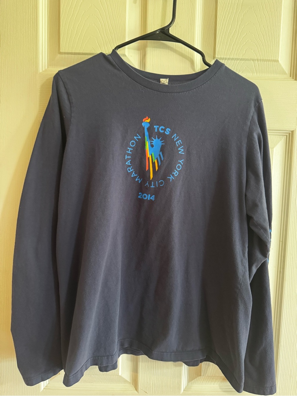 Hanes Navy Short Sleeve Tee with Colorful Torch Graphic